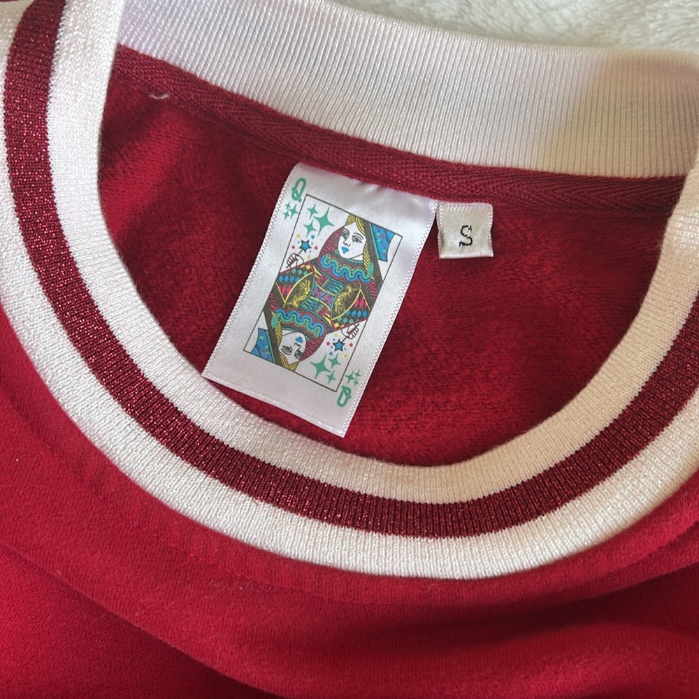 Queen of Sparkles Red and White Wavy Top & Shorts Set - Picture 6 of 10
